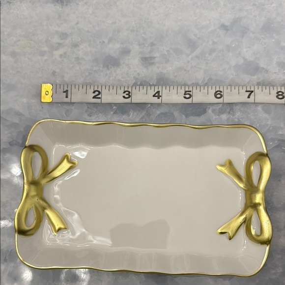 Elegant Gold and White CoquetteJewelry Tray with Bows - Picture 4 of 5